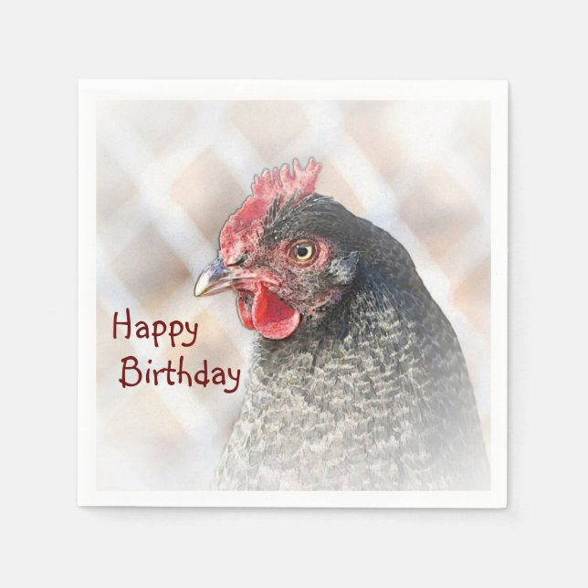 Papel Feliz Aniversário Guardanapo de Frango (Frente)