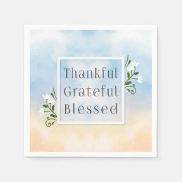 Papel Feliz Graças Abençoado Ação de Graças | Guardanapo