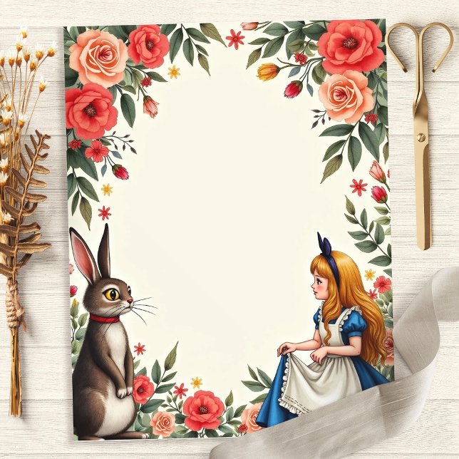 Papel Floral Alice Scrapbook Jornalzinho (Criador carregado)
