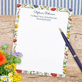 Papel Floral Colorido de Flores Silvestres