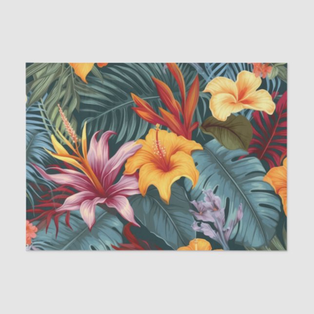 Papel Floral de Decoupage Tropical Vintage (Frente )
