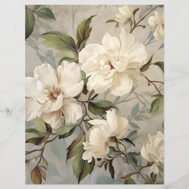 Papel Floral de Scrapbooking (Frente)