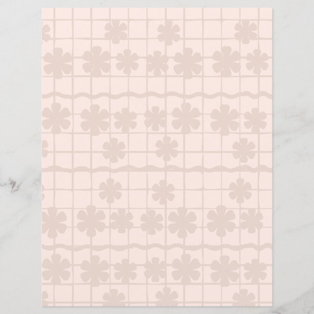 Papel Floral em Grade para Álbum de Recortes (Frente)