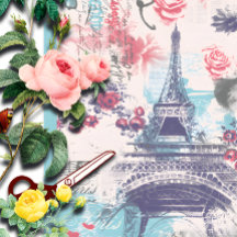 Papel Floral em Torre Paris Eiffel