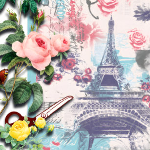 Papel Floral em Torre Paris Eiffel