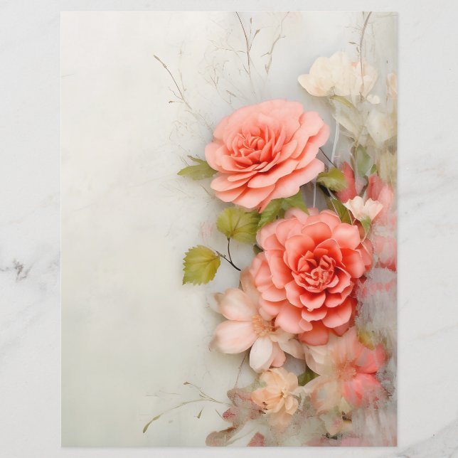 Papel Floral para Scrapbooking (Frente)