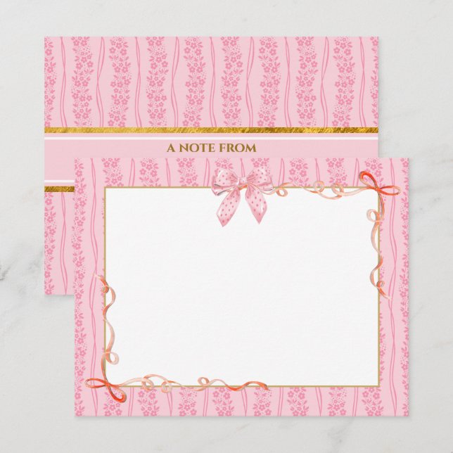 Papel Floral Rosa | Bloco de Notas de Papelaria Pe (Frente/Verso)