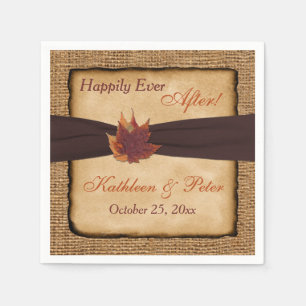 Papel Folhas de outono, guardanapo 8 do casamento de