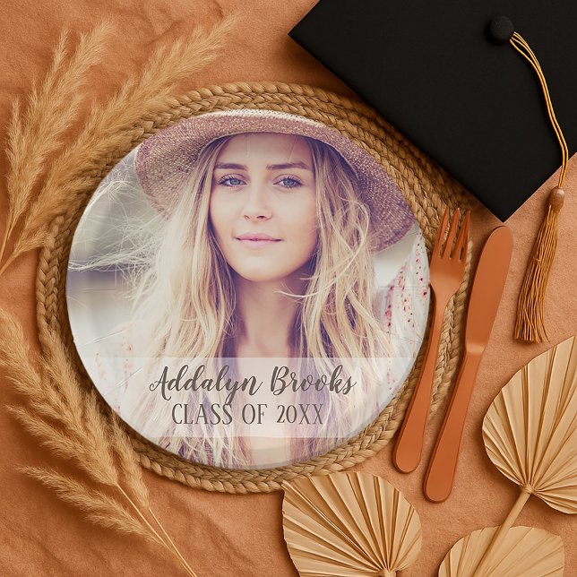Papel Foto Personalizada de Formatura e Prato de Anivers (Graduation photo paper plate)