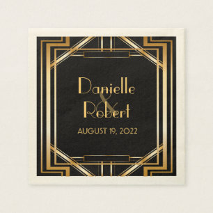 Papel Grande art deco de Gatsby que Wedding o guardanapo