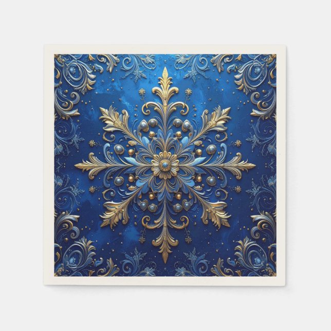 Papel Guardanapo Azul Decorativo de Feriado (Frente)