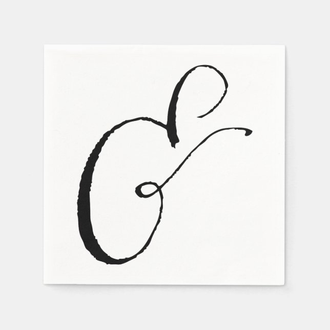 Papel Guardanapo com Ampersand de Caligrafia, Preto e Br (Frente)