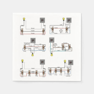 Papel Guardanapo coquetel com diagramas de fiação de com