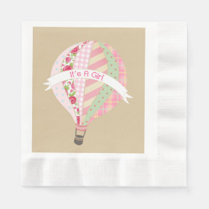 Papel Guardanapo cor-de-rosa do chá de fraldas da menin