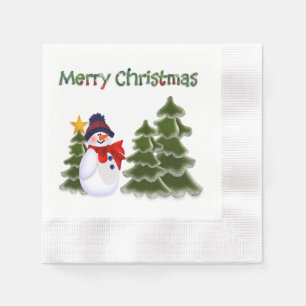 Papel Guardanapo da cena do inverno do boneco de neve
