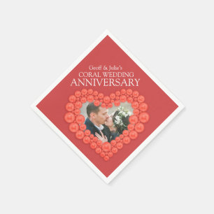 Papel Guardanapo da foto do coração do aniversário de