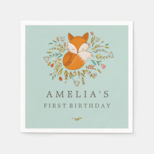 Papel Guardanapo de 1º Aniversário Sweet Woodland Fox