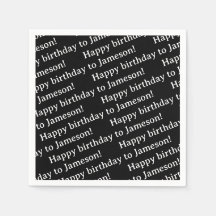 Guardanapo de aniversário com texto personalizado