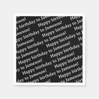 Papel Guardanapo de aniversário com texto personalizado