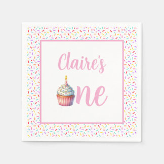 Papel Guardanapo de Aniversário de 1 ano da Doce Um