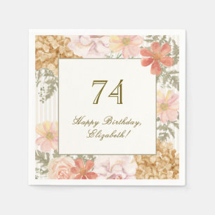 Papel Guardanapo de aniversário de 74 anos com listra fl
