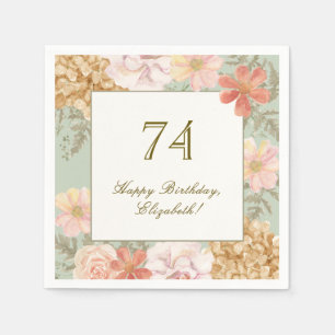 Papel Guardanapo de aniversário de 74 anos cor de outono