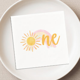 Papel Guardanapo de Aniversário de Um Ano Sunshine & Rai