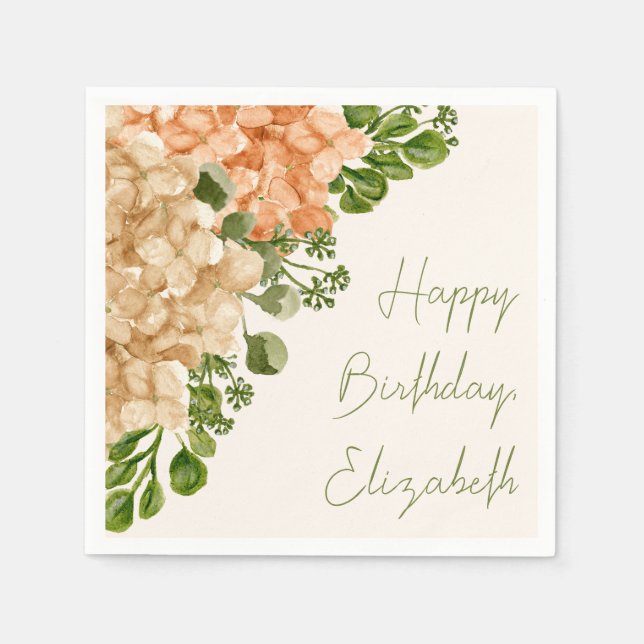 Papel Guardanapo de aniversário floral de outono sem ano (Frente)