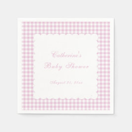 Papel Guardanapo de babá de xadrez rosa clássico