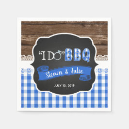 Papel Guardanapo de BBQ Eu Caso - Azul