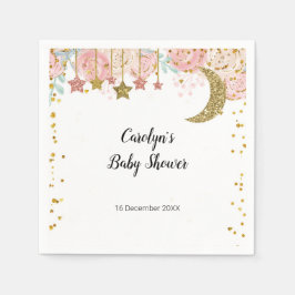 Papel Guardanapo de Bridal Shower com brilho dourado