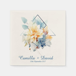 Papel Guardanapo de Cama Flor-Cubo Azul Escuro: Guardana