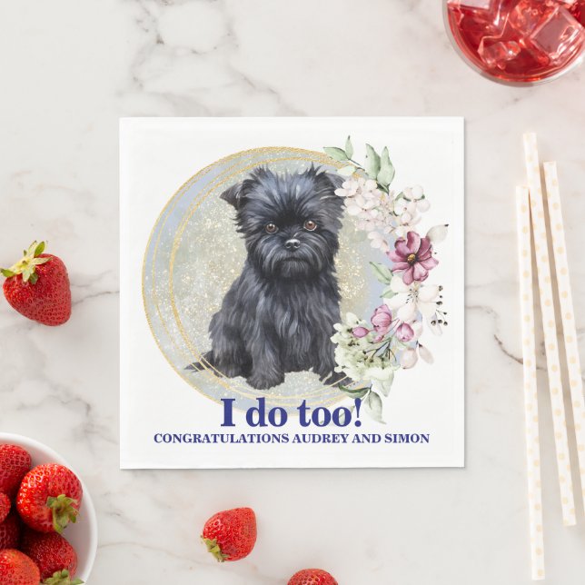 Papel Guardanapo de casamento Affen Pinscher com foto de (Insitu)