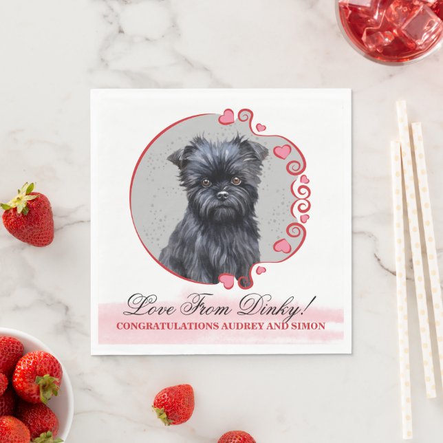Papel Guardanapo de casamento Affen Pinscher com foto de (Insitu)