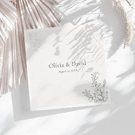Papel Guardanapo de casamento botânico em verde sage min