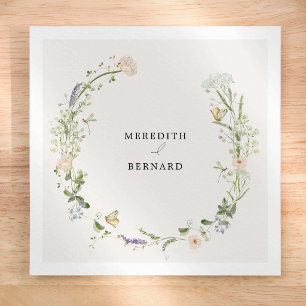 Papel Guardanapo de casamento com flores silvestres rúst