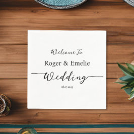Papel Guardanapo de casamento com letra cursiva clássica