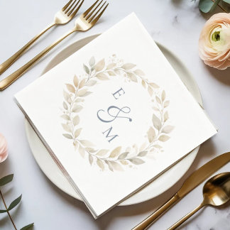 Papel Guardanapo de casamento com monograma de coroa neu