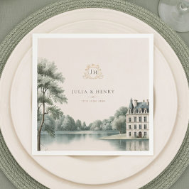 Papel Guardanapo de casamento com monograma de elegante