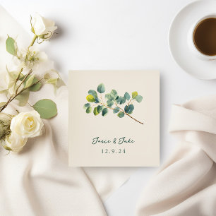 Papel guardanapo de casamento da agência Eucalyptus