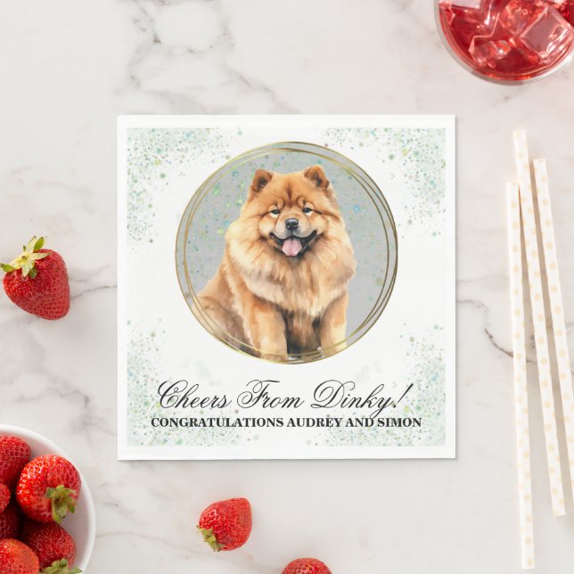 Papel Guardanapo de casamento de cachorro Chow Chow com  (Insitu)