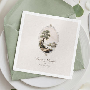 Papel Guardanapo de casamento de château francês vintage