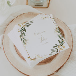 Papel Guardanapo de casamento de outono com folhagem dou