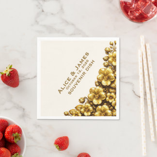 Papel Guardanapo de casamento dourado violeta de Illinoi