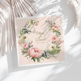 Papel Guardanapo de casamento Elegant Blush & Peach Peon