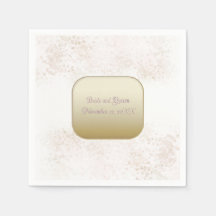 Guardanapo de casamento elegante Rosa Bege e Doura