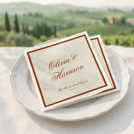 Papel Guardanapo de casamento em terracota Chic Terroso