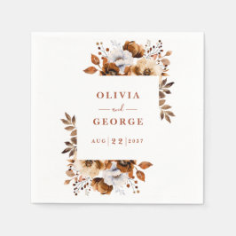 Papel Guardanapo de casamento floral country elegante de