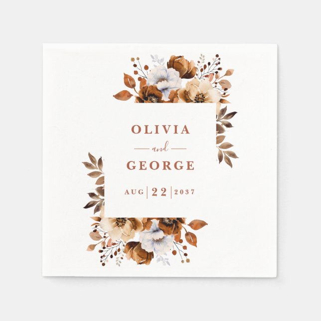 Papel Guardanapo de casamento floral country elegante de (Frente)