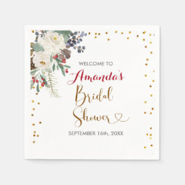 Papel Guardanapo de casamento floral de Natal de inverno